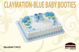 CLAYMATION-BLUE BABY BOOTIES