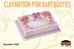 CLAYMATION-PINK BABY BOOTIES